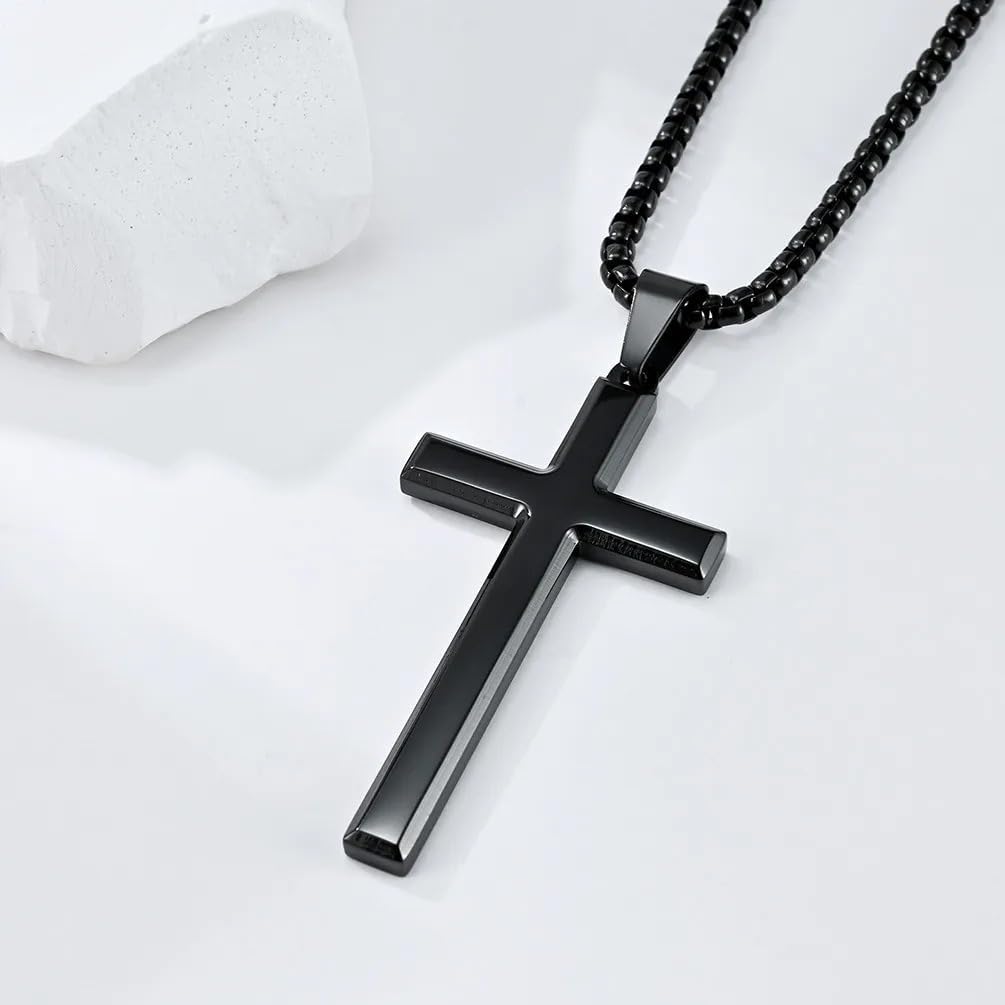 925 Sterling Silver Gothic Cross Necklace For Women Men, Y2K Celtic Vintage Chunky Pearl Hollow Cross Pendant Necklace, Goth Rosary Cross Pendant, Religious Peace Faith Divine Couple Gifts
