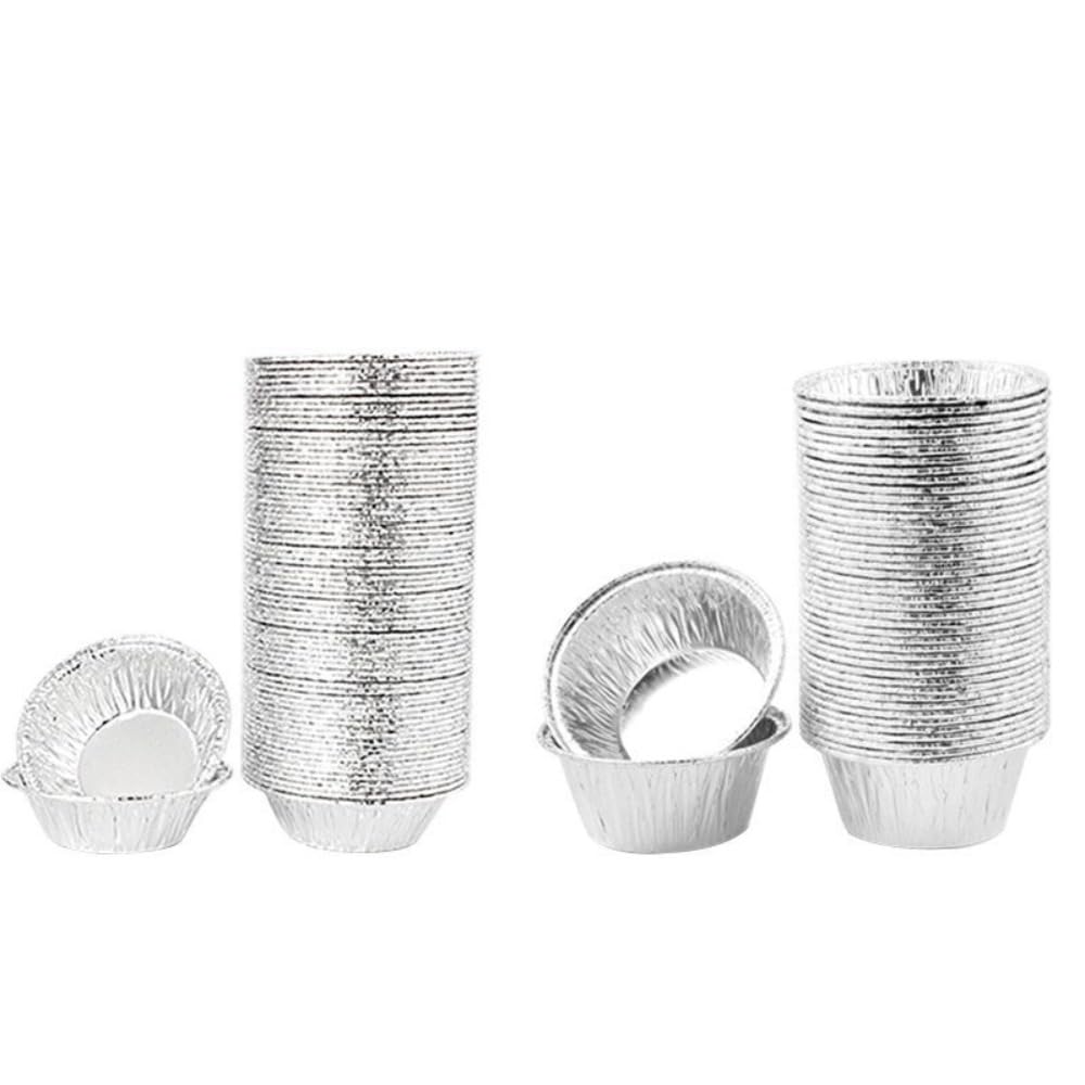 100pcs Disposable Aluminium Foil Tart Tins,Mini Pie Moulds for Mince Pies,Quiches & Cupcakes,Stackable Baking Cups(50pcs Shallow+50pcs deep) โ image 1
