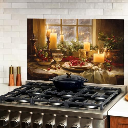 Image of Candle Dining Table Backsplash Peel and Stick, 35.4x23.6 in
