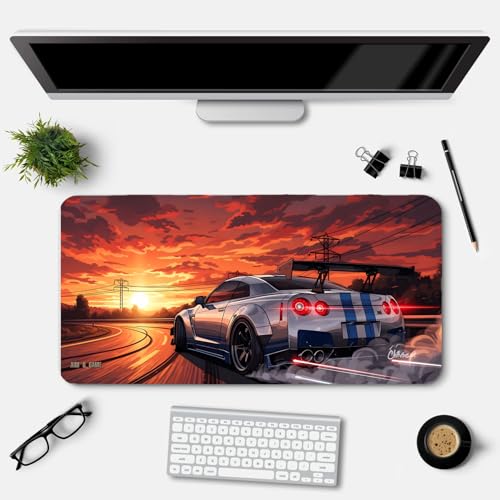 Image of Extended Gaming Mouse Pad for Desk (23x11.5 Inch) - Large Mouse Pad for Office & Home | Non-Slip Rubber Base, Smooth Surface Desk Mat for Laptop, Keyboard & Mouse (Sports Car Edition) (Print 14)