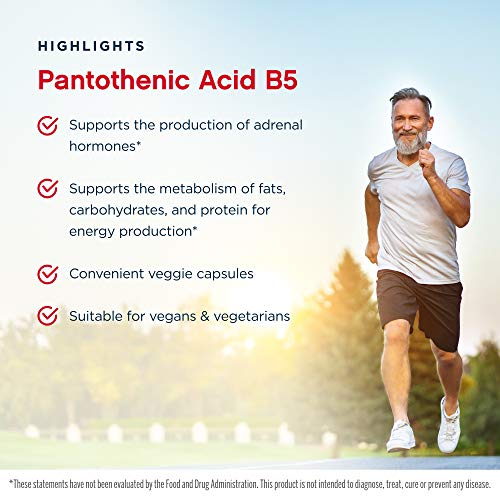 Jarrow-Formulas-Pantothenic-Acid-B5-500-mg-100-Veggie-Caps-Essential-B-Vitamin-Energy-Production-Metabolism-Support-100-Servings-Pack-of-3
