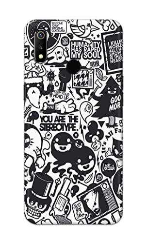 Image of Printed Hard Back Cover Case for Realme 3 | Realme 3i Back Cover (Mixed Cartoon) -1302