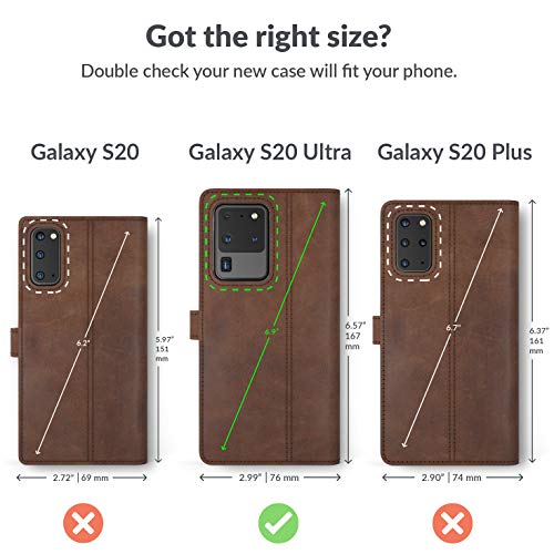 Snakehive Samsung Galaxy S20 Ultra Vintage Wallet || Real Leather Wallet Phone Case || Genuine Leather With Viewing Stand & 3 Card Holder || Flip Folio Cover With Card Slot (Brown) #TOP1