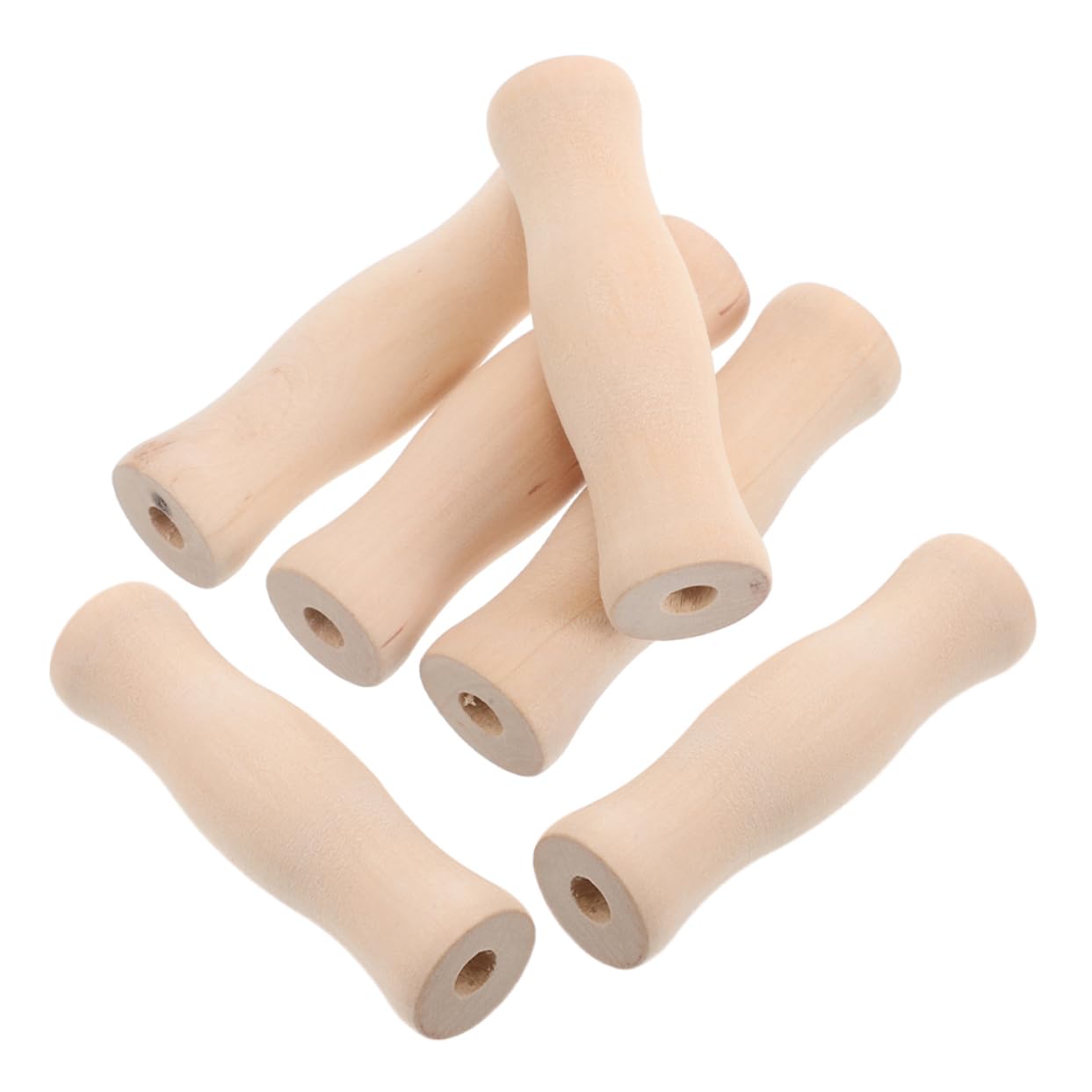 Tofficu 6pcs Kitchen Cookware Accessories Wooden Pot Handle Replacement Detachable Kabob Skewers Grip Handles for Wok Frying Pan Saucepan