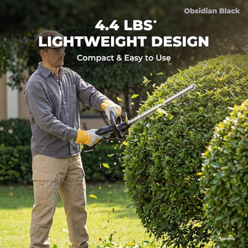 Image of NovorikX 20V Cordless Hedge Trimmer, 20 inch Dual-Action Blade, 2700 SPM, Lightweight 4.4 lbs Design, Rotating Handle, 2x2.0Ah Batteries, Electric Bush Trimmer for Yard & Garden