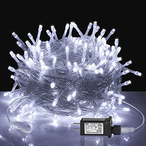 Weillsnow 66Ft 200 Led Christmas Lights, Connectable Plug In 8 Twinkle Modes Outdoor Indoor Lights For Christmas Tree Party Wedding Garden Decorations… (64Ft, White) #TOP2