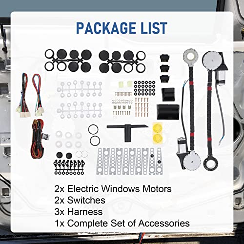 Jdmspeed POWER WINDOW SWITCH KIT New Universal Electric Power Window Lift Regulator Conversion Kit thumb #3