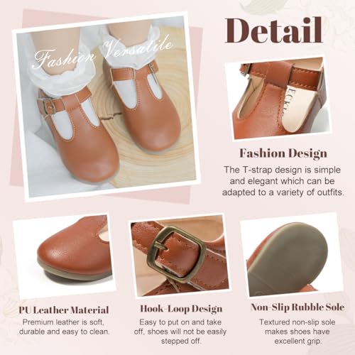 Kannior Toddler Little Girl Mary Jane Dress Shoes Wedding Baptism Princess Ballet Flats Easter Party School Bowknot Loafer Shoe3