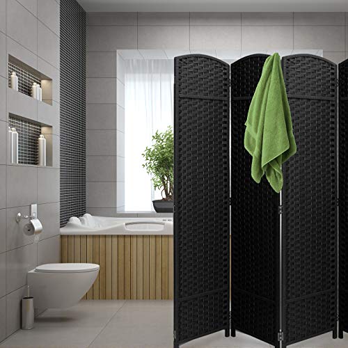 Sorbus Room Divider Privacy Screen, 6 Ft. Tall Extra Wide Foldable Panel Partition Wall Divider, Double Hinged Room Dividers And Folding Privacy Screens (Black) #TOP1