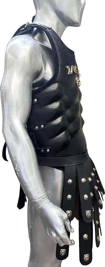 Medieval Ilyas Antique by Handmade Greek Armor Muscled Cuirass - One Size - Black Armor