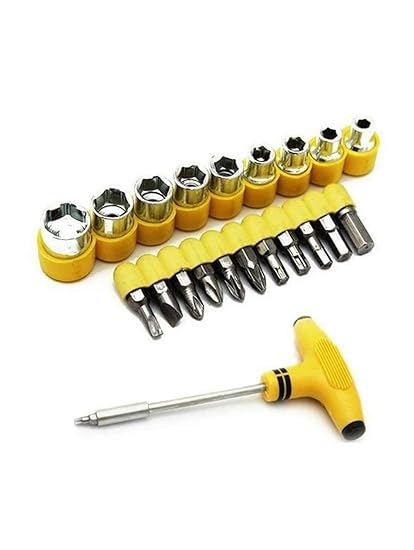 Modinity 24 pcs T Shape Screwdriver Set Batch Head Ratchet Pawl Socket Spanner Hand Tools