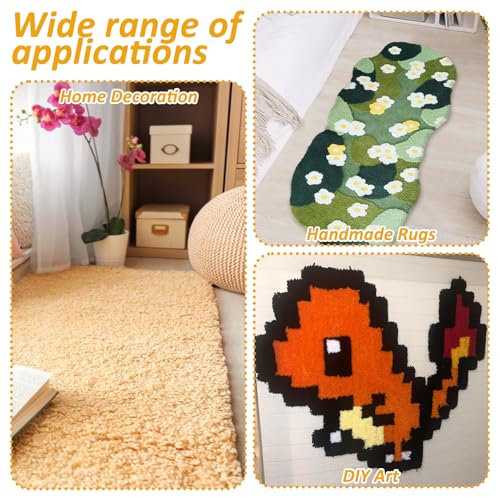 4 Pcs 79'' x 59" Large Tufting Cloth for Rugs and 71'' x 39" Non Slip Final Backing Tufting Cloth with Marked Lines Primary Tufting Cloth Rug Tufting Kit for Tufting Gun Punch Needle DIY Rug by Sibosen - Image 4