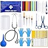 52Pcs Puppy Whelping Kit Newborn Pets Whelping Supplies with 4 Puppy Feeding Tube15 Puppy Whelping Collars 15 Cord Clamps 2 Gloves Digital Thermometer Stethoscope and More