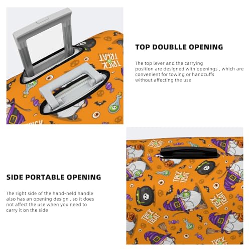 Halloween Witches Gnome Print Luggage Covers For Suitcase,Elastic Washable & Stretchable Suitcase Covers For Luggage, Anti-Scratch - Fits 18-32 Inch Luggage-No Luggage Included3