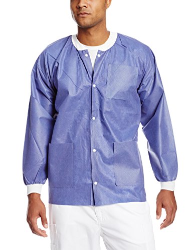 ValuMax 3630BBXL Extra-Safe, Wrinkle-Free, Noble Looking Disposable SMS Hip Length Jacket, Blueberry, XL, Pack of 10