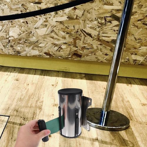 Barrière rétractable de 5 mètres murale plastique verte