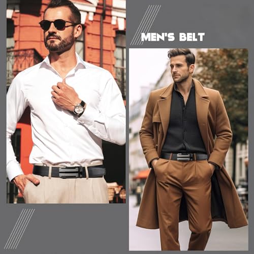 Ratchet Mens Belt, Genuine Leather, Adjustable Quick Release Click Belts for Jeans, Casual & Work2