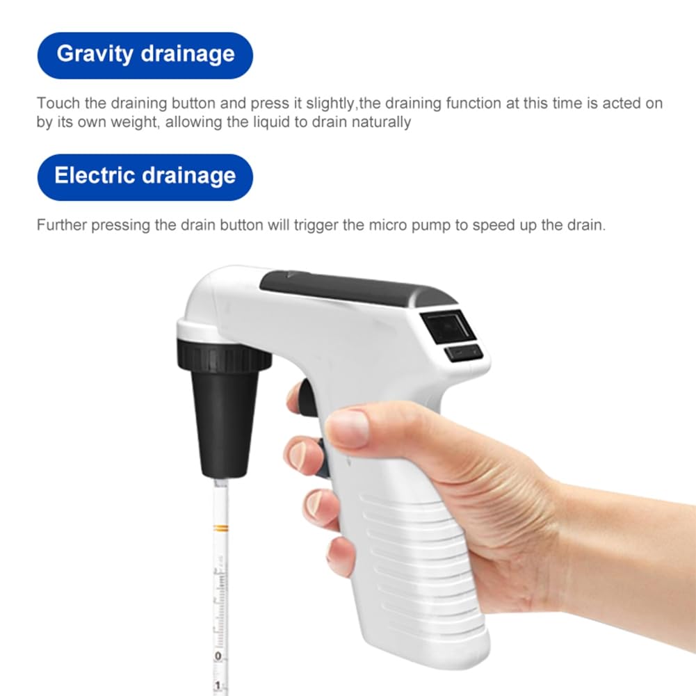 Labor Elektronischer Pipettencontroller Digitale Automatische Pipettiermaschine Motorisierte Pipettierhilfe für Biologie Chemie