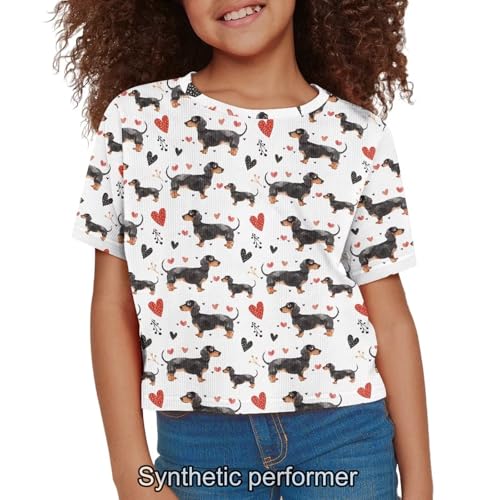 Image of 4th of July Shirt for Girls 7-8 Years US Flag Crop Tops Kids Outfit Independent Day Graphic Tee-