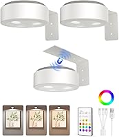 EZVALO Rechargeable Magnetic Picture Lights (3-Pack): 2000mAh Battery, 3 Color Temps, 12 RGB Modes, Remote Dimmable Timer for Wall Art & Frames