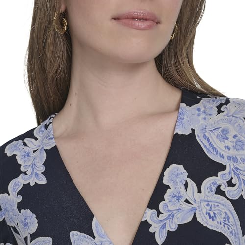 Image of Tommy Hilfiger Floral Ruche Empire Waist Fit-and-Flare