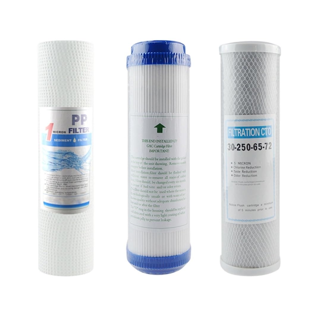 Filtre à eau 3 étapes 10 pouces avec cartouches PP UDF et CTO pour système de filtration maison