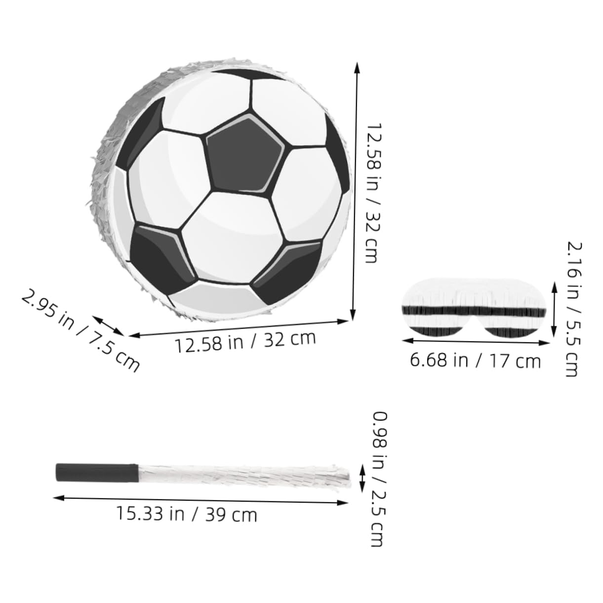 Toyvian Piñata De Football Avec Bandeau Et Décoration De Fête Anniversaire Pour Garçon Fille Accessoire De Fête Sportive