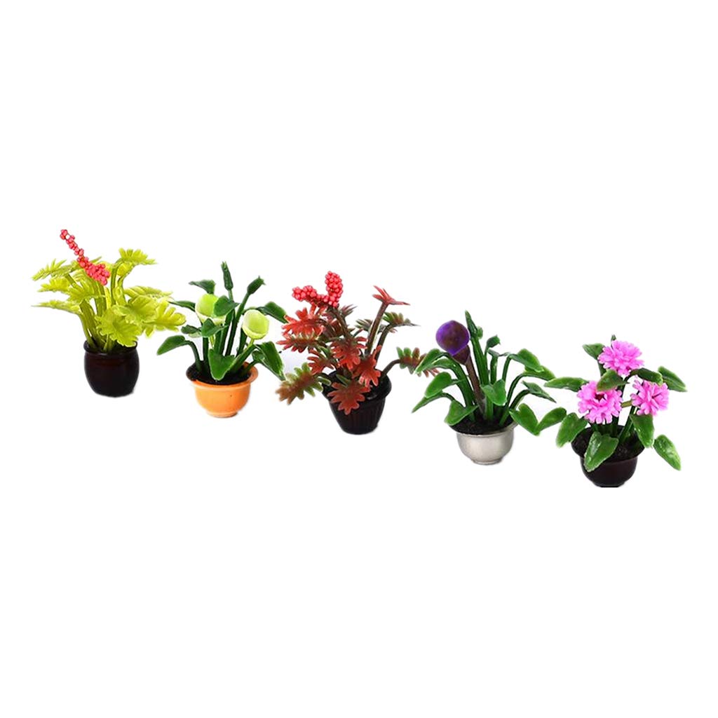 Cayway 16 PCS Plantes en Pot Maison, Miniature Petit Modèle de Bonsaï Mini Pot de Fleurs pour Maison, L'intérieur,Bureau, Jardin