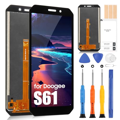 Écran LCD pour Doogee S61 Pro avec bloc tactile de réparation noir et outils