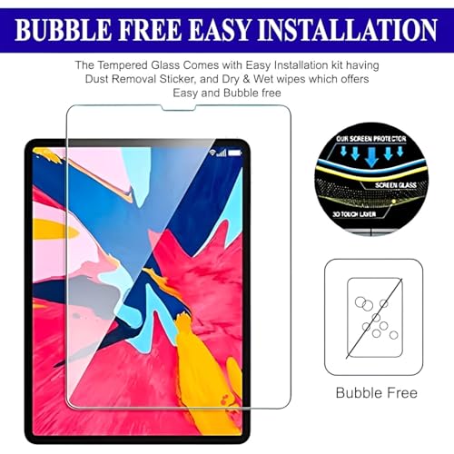 Image of Tempered Glass for iPad Pro 12.9 inch (2022 /2021 /2020 /2018) Screen Protector Guard for iPad Pro 12.9 Inch Tablet - 1 Pack