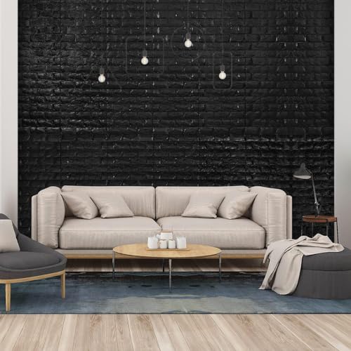 Image of Self-Adhesive Waterproof PE Foam 3D Wall Panels Wallpaper Sticker for Bathroom, Living Room, and Home Decoration (70 x 77cm, Appx. 5.8Sq Feet) (40, Black)