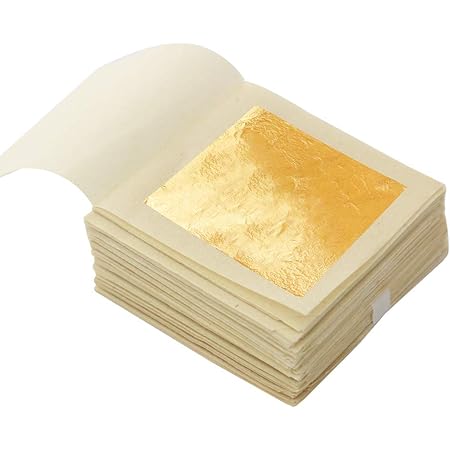 KINNO Echte Blattgold Essbar 24 Karat Goldfolie zum Basteln Lebensmittel Kuchen Backen Torten Dekorfolie Kunsthandwerk