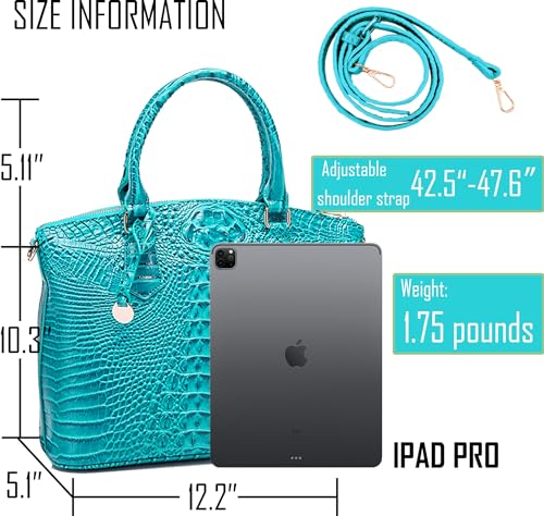 Image of Makcr Joacbv Women Purse Satchel Bag Long Crossbody Classy Tote Bag Top Handle Vegan Leather Ladies Handbags Embossed Pattern