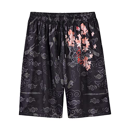 Image of PRIJOUHE Mens Kimono Set Japanese Haori & Shorts 2 Piece Summer Outfits