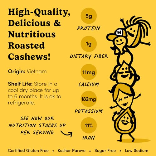 Image of Nuts com - Roasted Cashews (Lightly Salted) - Creamy & Savory Flavor, Healthy Snack for Adults & Kids, Good Source of Protein, Fiber, Calcium, Iron & Healthy Fats - Vegan & Gluten-Free - 2 Lb Bag