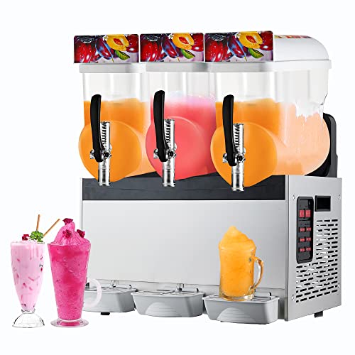 Kommerzielle Slushy-Maschine, elektrische 45L Maschine für gefrorene Getränke,220V Edelstahl-Getränke-Slush-Smoothies…