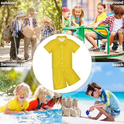 Image of 3T Toddler Boy Shorts Set Black Hawaiian Button Down Shirts Summer Outfits for Little Boy