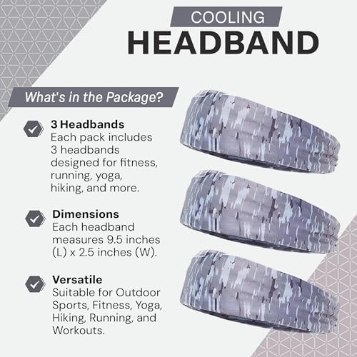 Image of COLD FACTOR Cooling Headband for Women and Men - UPF 50+ Advanced Evaporative Comfort, Instant Cooling Sweatband for Outdoor Sports, Fitness, Yoga, Hiking, Running, and Workout