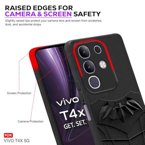Image of AESTMO Back Cover for Vivo T4X 5G / Z10X 5G / Y31 Pro 5G | Stylish | Soft Silicone | Shockproof | Camera Lens Protection Back Cover for Vivo T4X 5G / Z10X 5G / Y31 Pro 5G (Black)