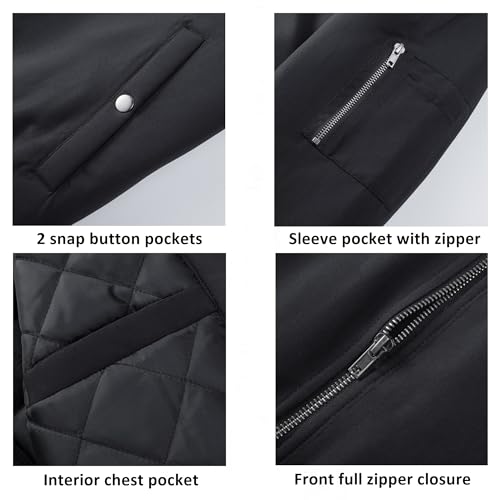 Alpine Swiss Damon Mens Bomber Jacket Warm Quilted Flight Jacket with Pockets Windbreaker Casual Layering Versatile Outerwear4