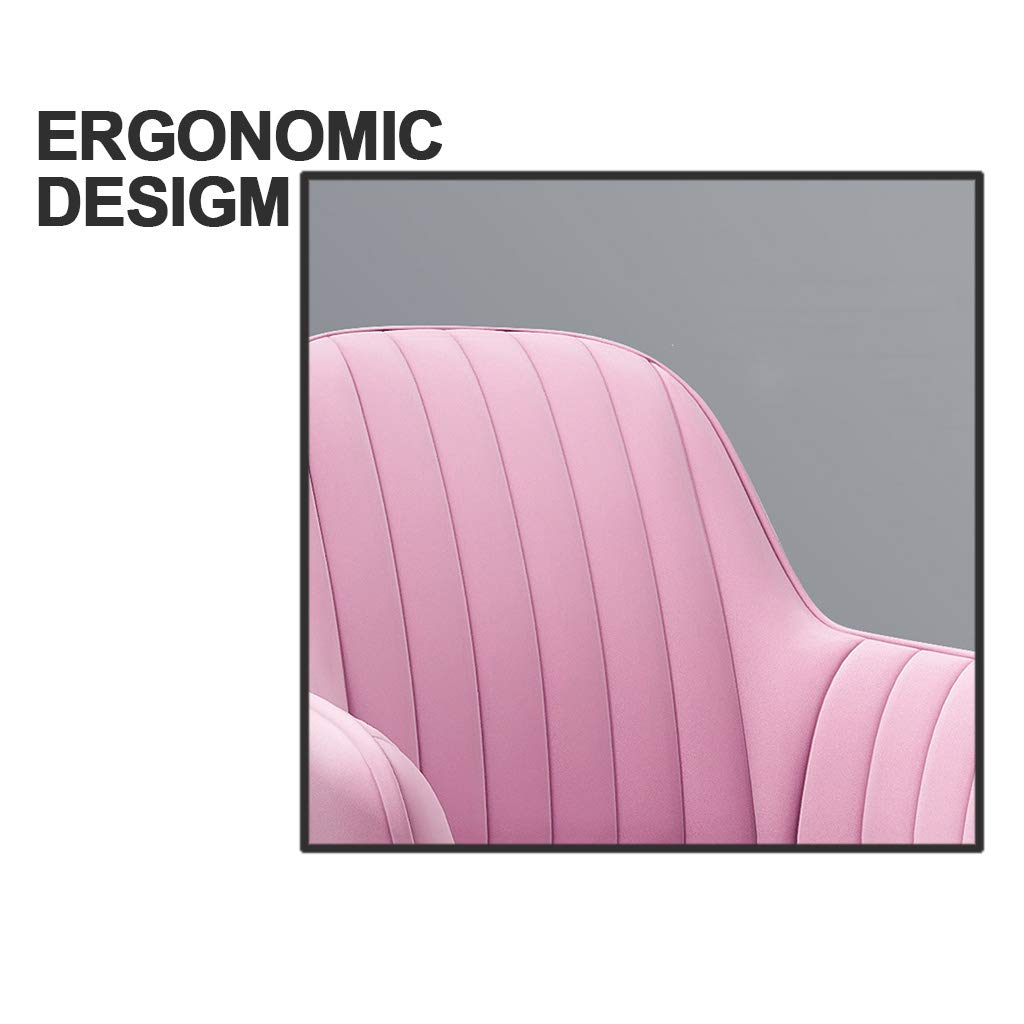 Sedia da ufficio in velluto con supporto lombare, moderna, girevole, con base, ergonomica, per soggiorno, camera da letto, ufficio, studio di toeletta, giallo, giallo