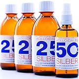 ✔ LIEFERUMFANG: 3x Flaschen (je 250ml/25ppm) kolloidales Silber + Spray (100ml/50ppm) + Beipackzettel