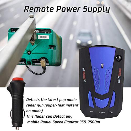 Radar Detector for Cars, Laser Radar Detectors, Voice Prompt Speed, Vehicle Speed Alarm System, Led Display, City/Highway Mode, Car 360 Degree Automatic Detection (Blue)