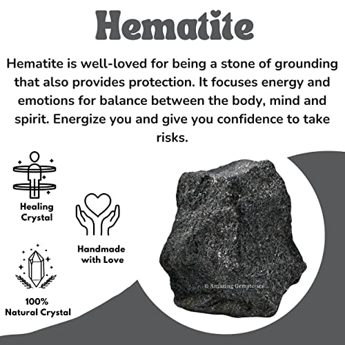 Image of Amazing Gemstone 2 Pieces Hematite Raw Crystals and Healing Stones, Natural Rocks for Tumbling and DIY Raw Stones and Crystals