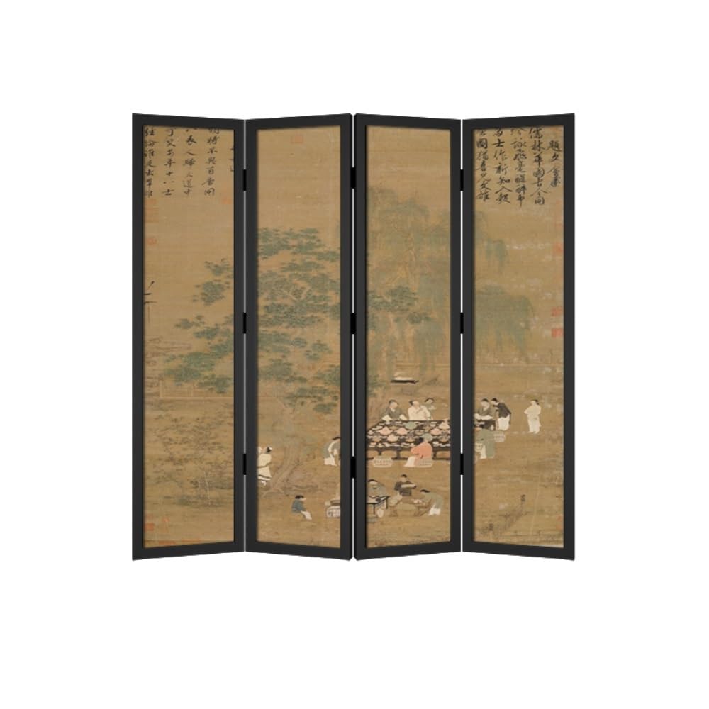 Privacy Screen Floor-standing Screen Partition, Living Room Decoration Background Wall, Entrance Shield, Retro Chinese Folding Screen Room Divider