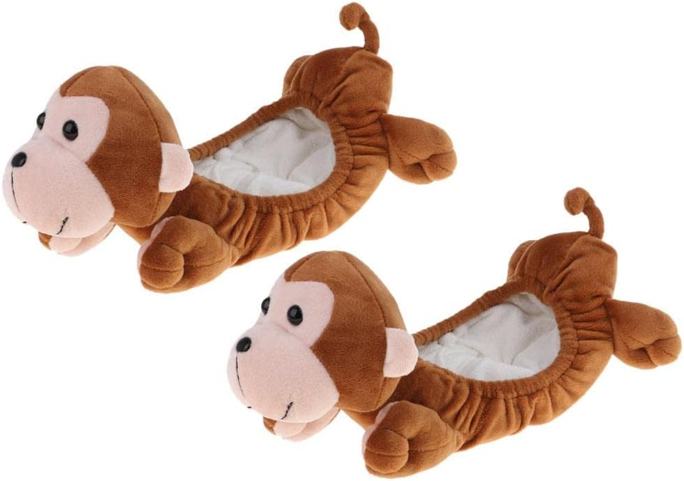 Your Ice/Figure Hockey Skates with Cute Animals- Pig Monkey Bear Dog Cat Terry Cloth Blades Covers, 1 Pair, Fits Sizes 26-38 - Monkey
