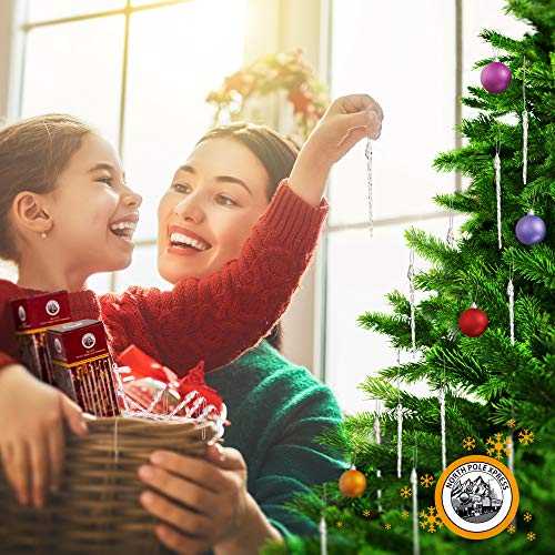 Twisted Clear Glass Icicle Christmas Ornaments For Christmas Trees - Set Of 24 Icicles Christmas Tree Decorations - Christmas Tree Ornaments Perfect For White Or Silver Crystal Winter Frost Look! #TOP5