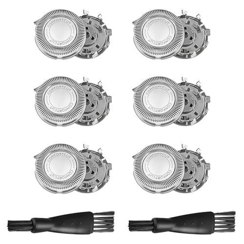 Aihoom 6 pcs Lames de Rasoir de Remplacement avec Brosse de Nettoyage, Compatible avec Philips Série 3000/5000, Têtes de Rasoir Électrique pour Hommes,...