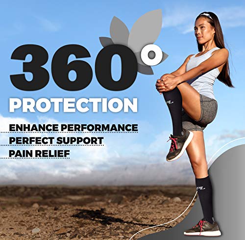 Image of POWERLIX Compression Socks for Women & Men (Pair) for Neuropathy Swelling Pain Relief 20-30 mmHg Medical Knee-high Stockings