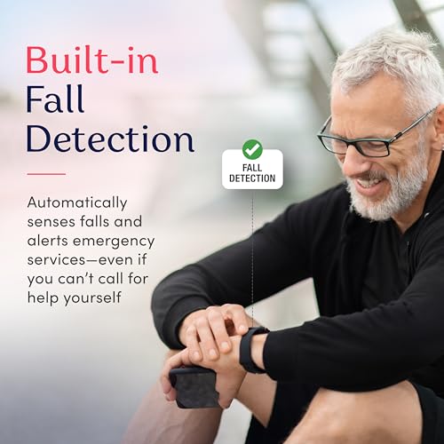 Cellular Medical Alert Smart Watch with Emergency Button for Elderly, 24/7 Monitoring, Fall Detection for Seniors, Water-Resistant Watch with 2-Way Communication, GPS Tracking, Heart Rate Monitor